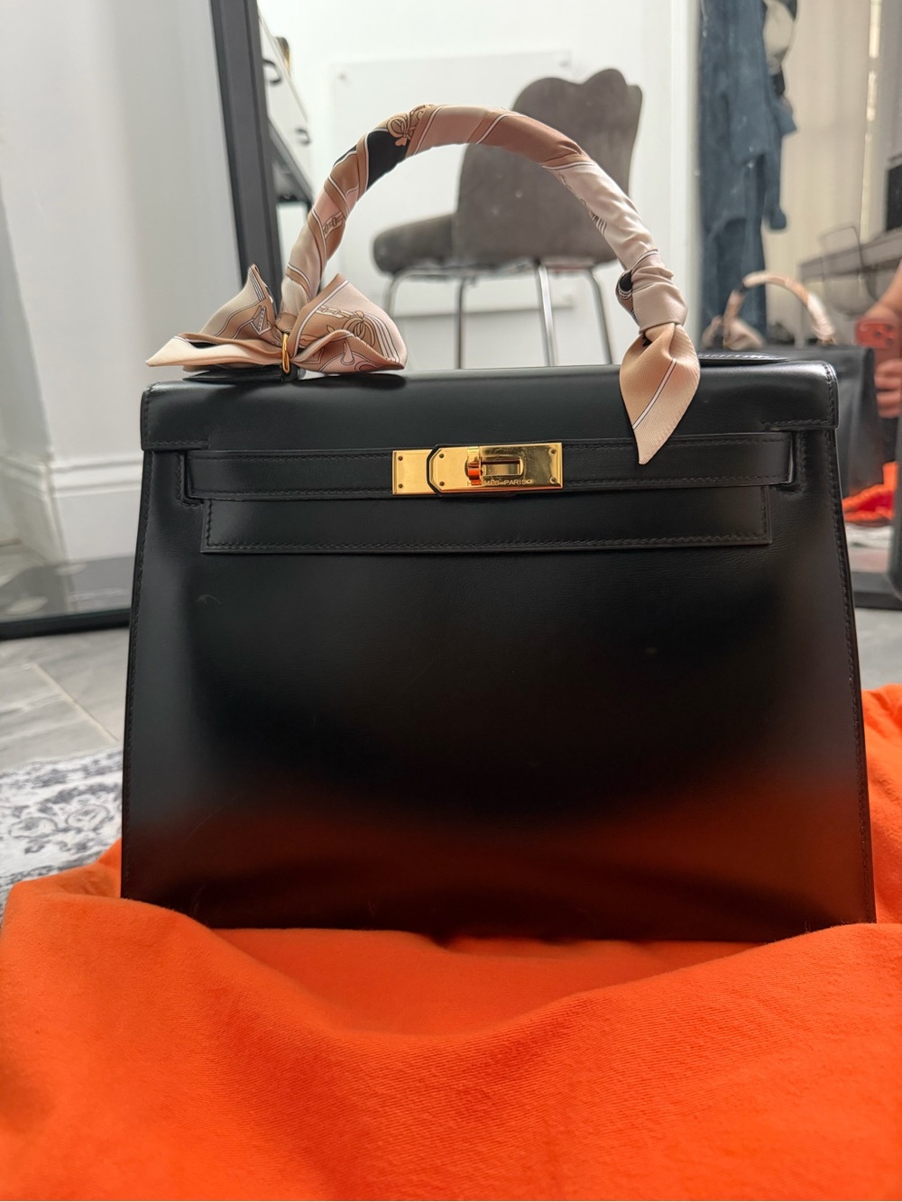 Kelly 28 box leather